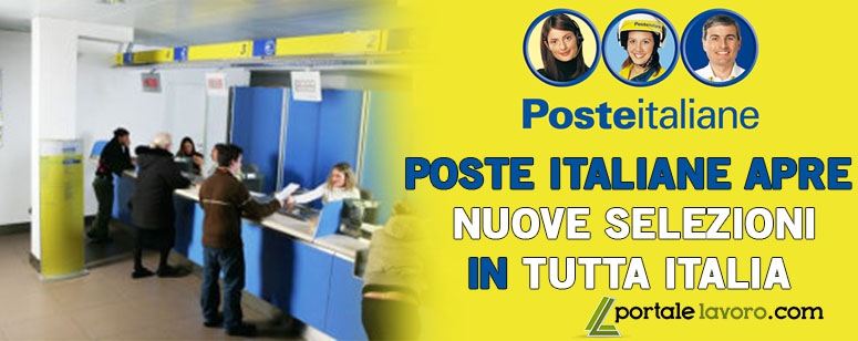 POSTE ITALIANE, NUOVE ASSUNZIONI IN TUTTA ITALIA